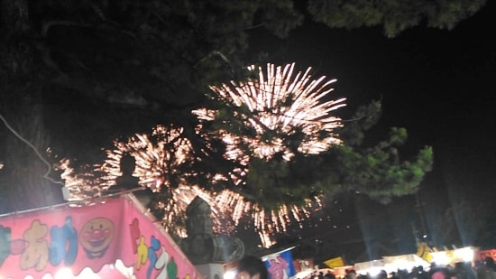 住吉神社例祭から見える花火